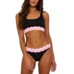 Beach Riot Marin Bikini Top Sweet Berry Wave Medium MSRP $98